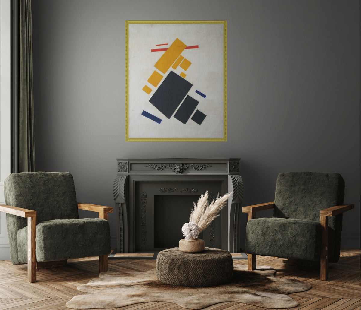 Composición suprematista: Avión volando -  Kazimir Malévich - Lienzo premium 430g (calidad de galeria)