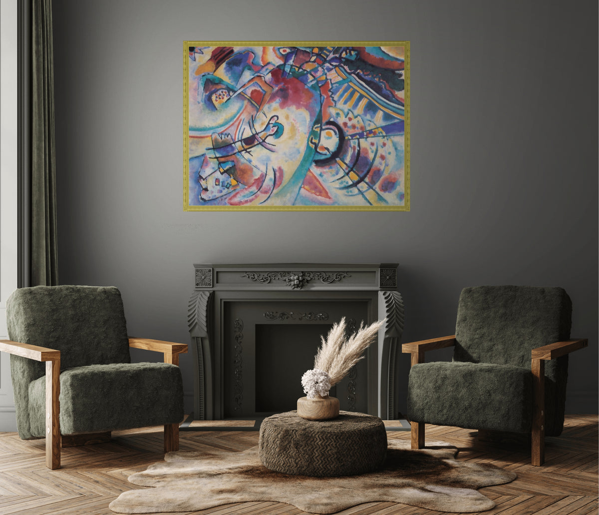 Couple on Horseback - Wassily Kandinsky - Premium 430g canvas (gallery quality)