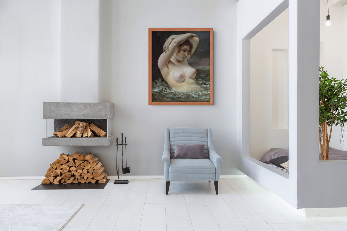La mujer en las olas  - Gustave Courbet - Lienzo premium 430g (calidad de galeria)
