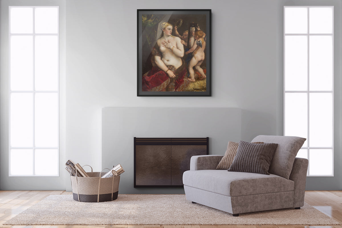 Venus con un espejo - Tiziano Vecellio - Lienzo premium 430g (calidad de galeria)