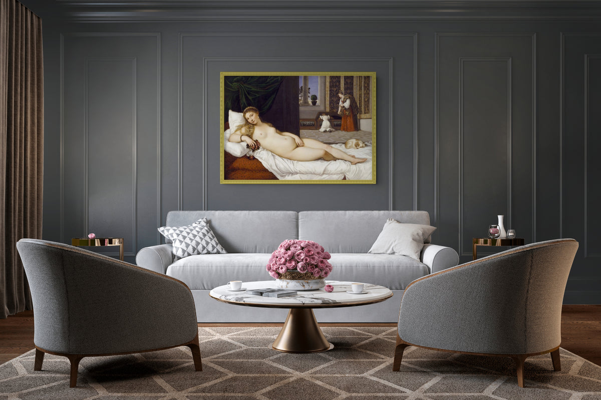 La Venus de Urbino - Tiziano Vecellio - Lienzo premium 430g (calidad de galeria)