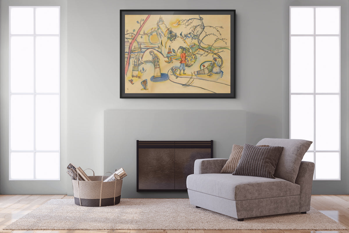 Couple on Horseback - Wassily Kandinsky - Premium 430g canvas (gallery quality)