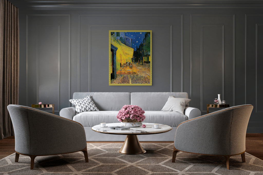Terraza de café por la noche - Vincent Van Gogh - Lienzo premium 430g (calidad de galeria)