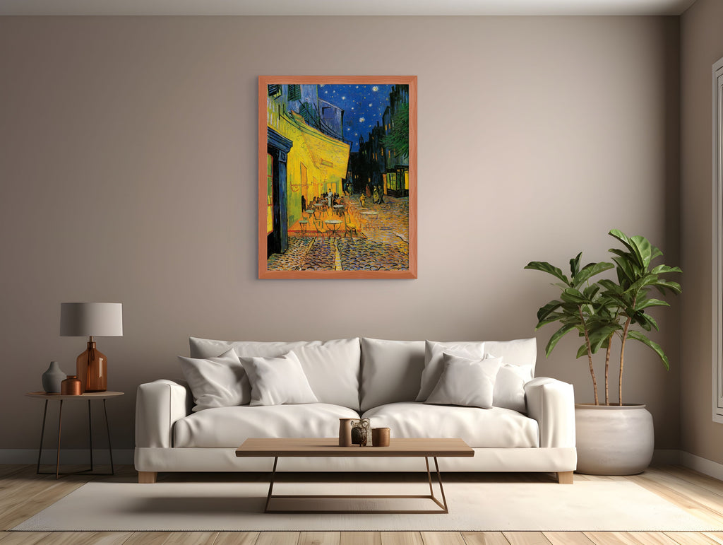 Terraza de café por la noche - Vincent Van Gogh - Lienzo premium 430g (calidad de galeria)