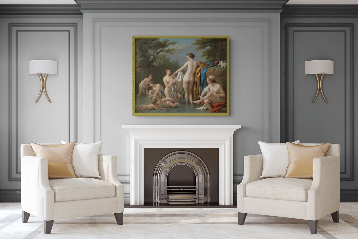 Venus y las ninfas bañándose - Louis-Jean-François Lagrenée - Lienzo premium 430g (calidad de galeria)