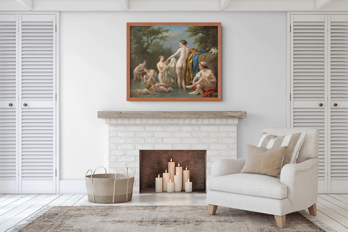 Venus y las ninfas bañándose - Louis-Jean-François Lagrenée - Lienzo premium 430g (calidad de galeria)