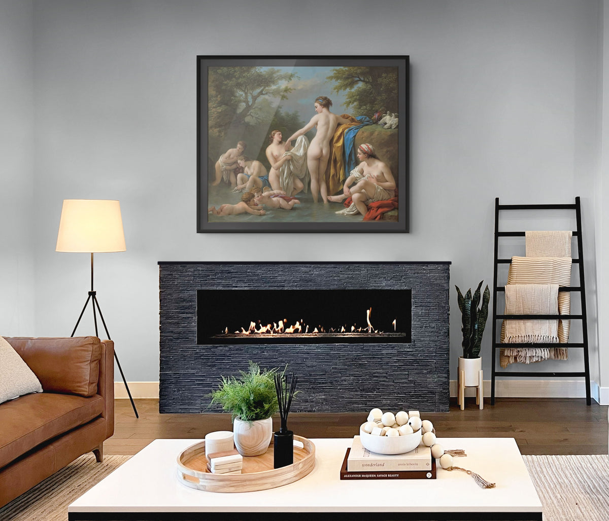 Venus y las ninfas bañándose - Louis-Jean-François Lagrenée - Lienzo premium 430g (calidad de galeria)