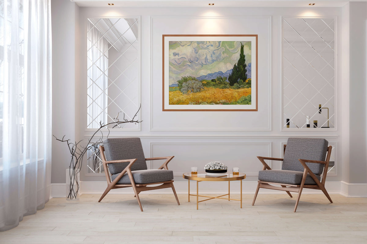 Campo de trigo con cipreses - Vincent Van Gogh - Lienzo premium 430g (calidad de galeria)