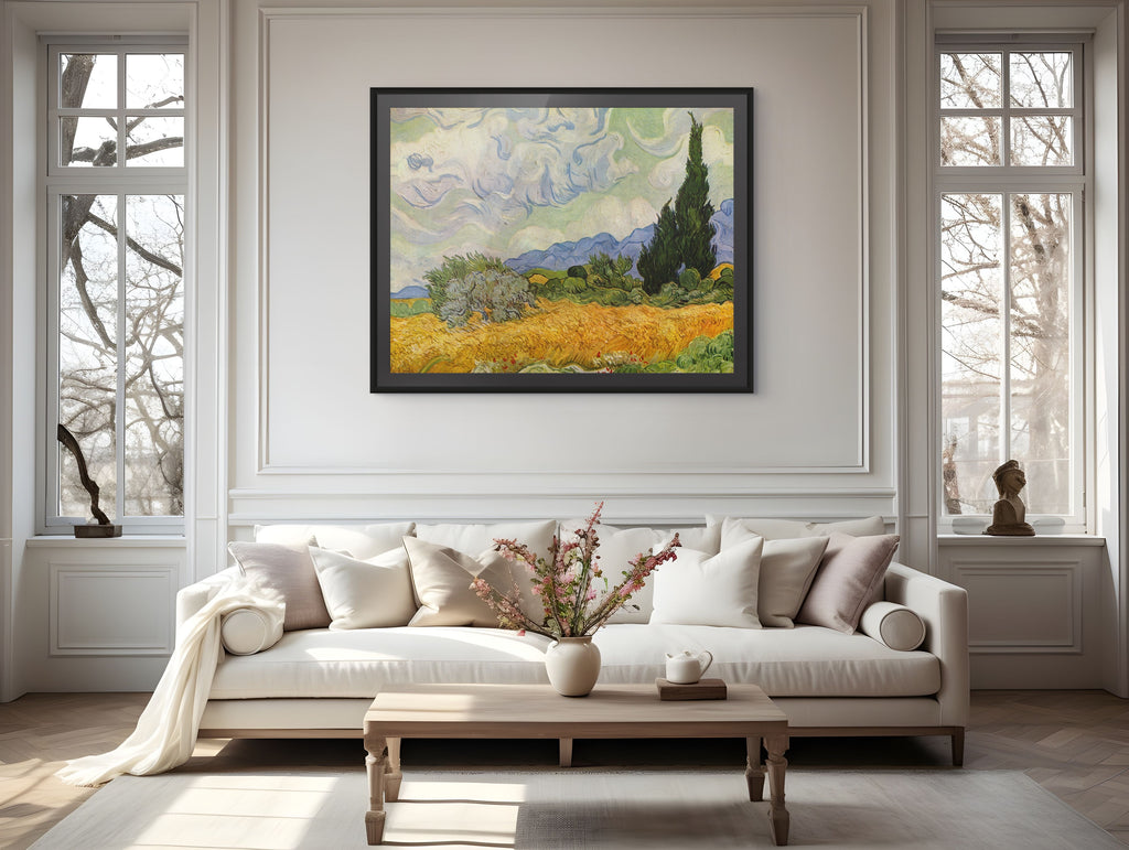 Campo de trigo con cipreses - Vincent Van Gogh - Lienzo premium 430g (calidad de galeria)