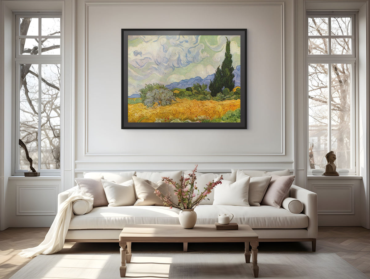 Campo de trigo con cipreses - Vincent Van Gogh - Lienzo premium 430g (calidad de galeria)