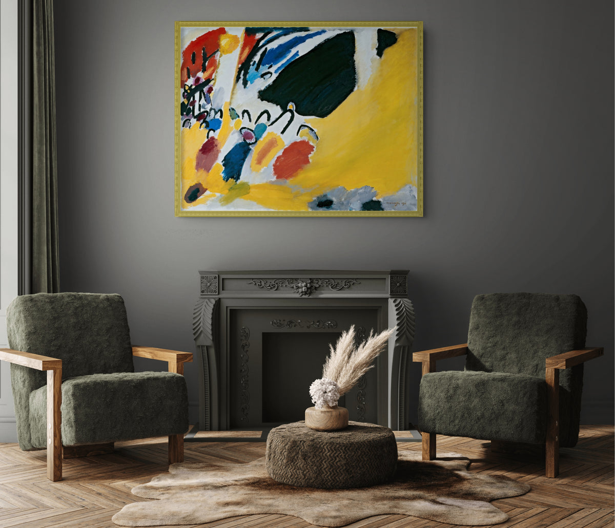 Couple on Horseback - Wassily Kandinsky - Premium 430g canvas (gallery quality)