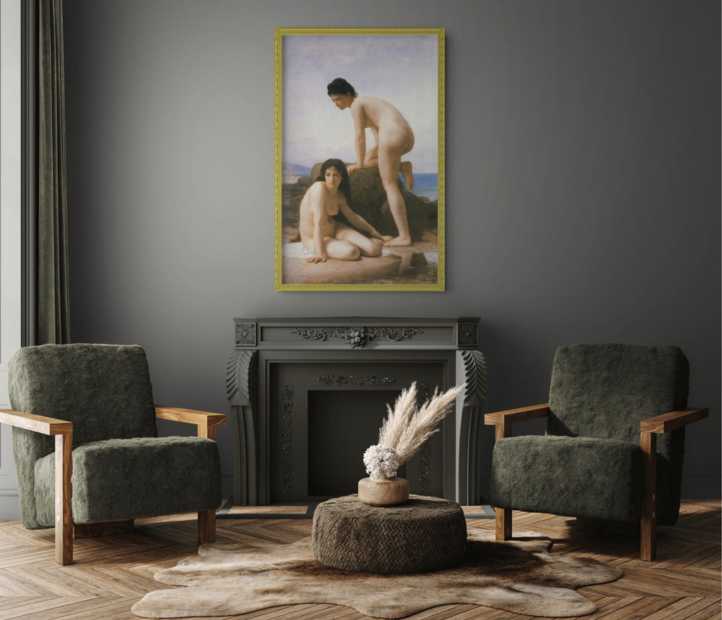 Las dos bañistas - William-Adolphe Bouguereau - Lienzo premium 430g (calidad de galeria)