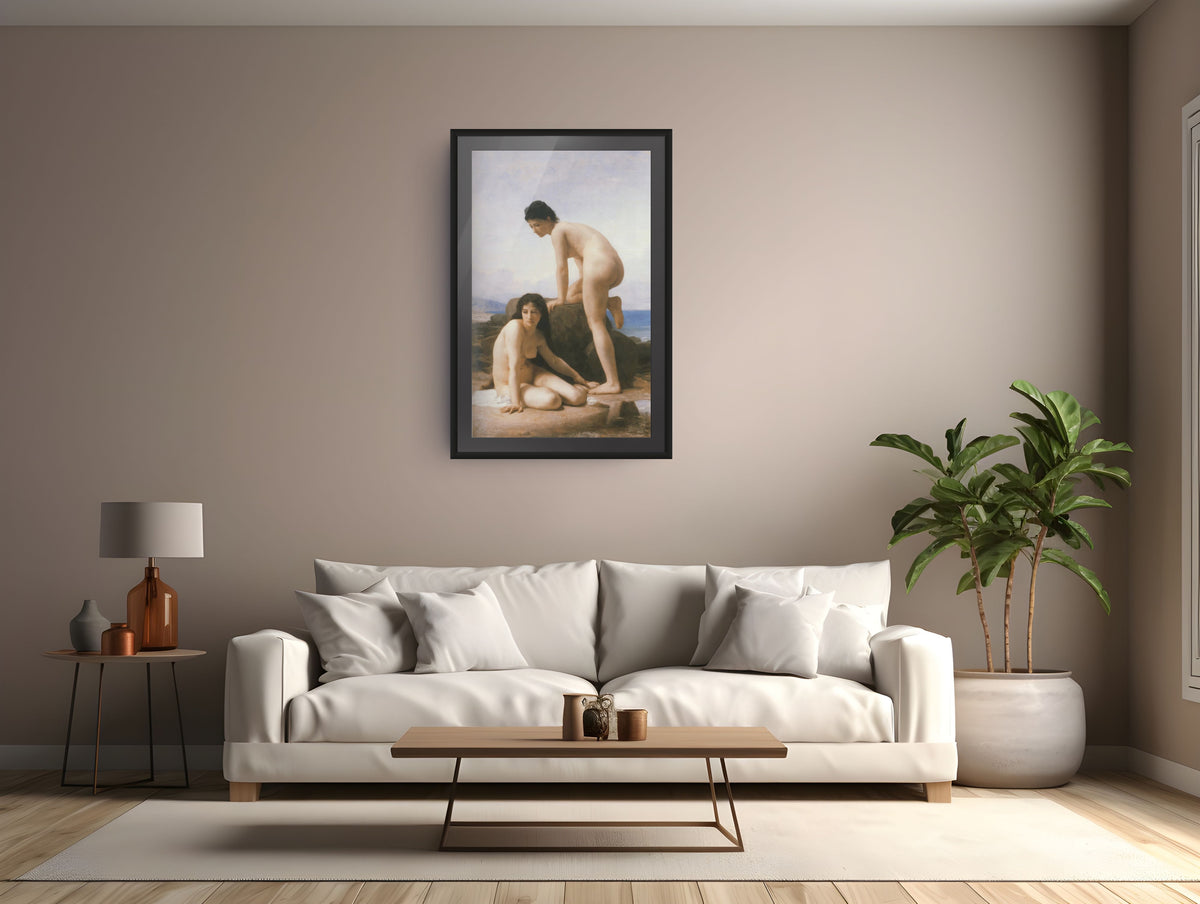 Las dos bañistas - William-Adolphe Bouguereau - Lienzo premium 430g (calidad de galeria)