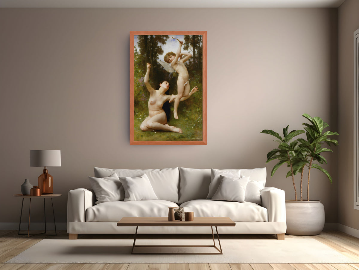 El Amor emprende el vuelo - William-Adolphe Bouguereau - Lienzo premium 430g (calidad de galeria)
