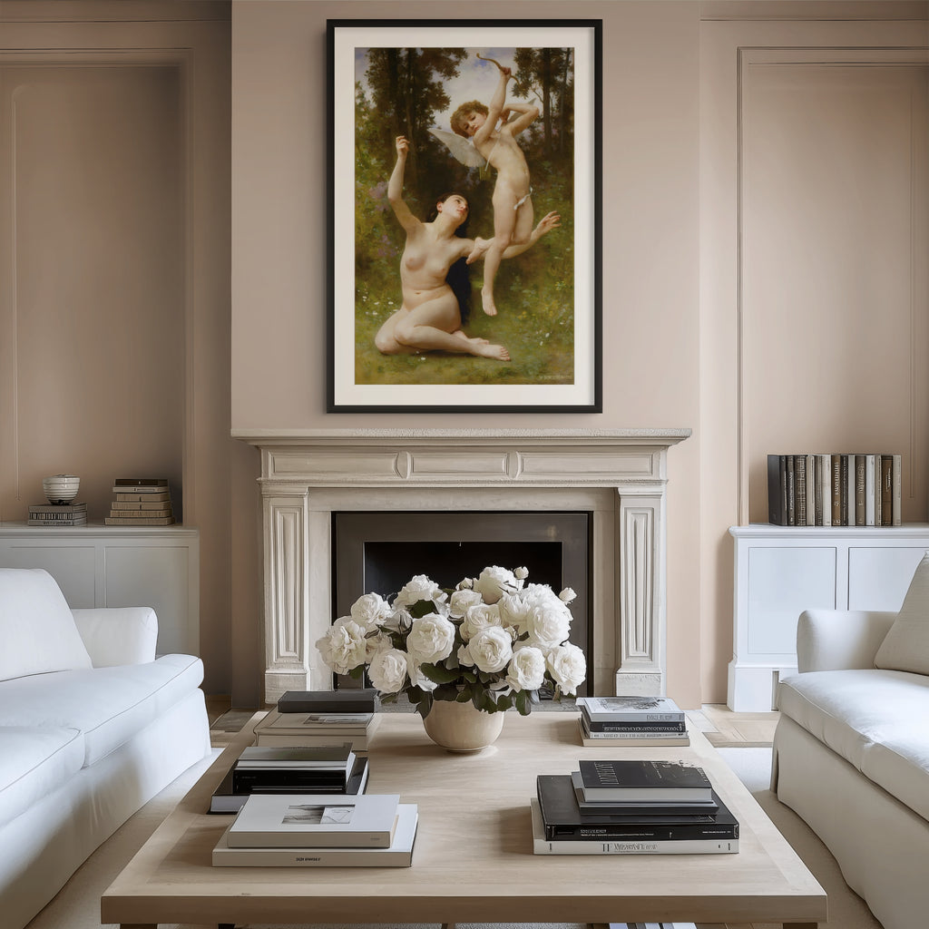 El Amor emprende el vuelo - William-Adolphe Bouguereau - Lienzo premium 430g (calidad de galeria)