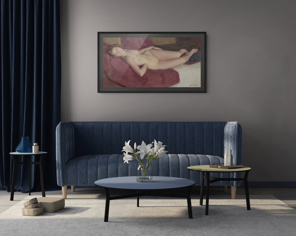 Desnudo reclinado - William McGregor Paxton - Lienzo premium 430g (calidad de galeria)