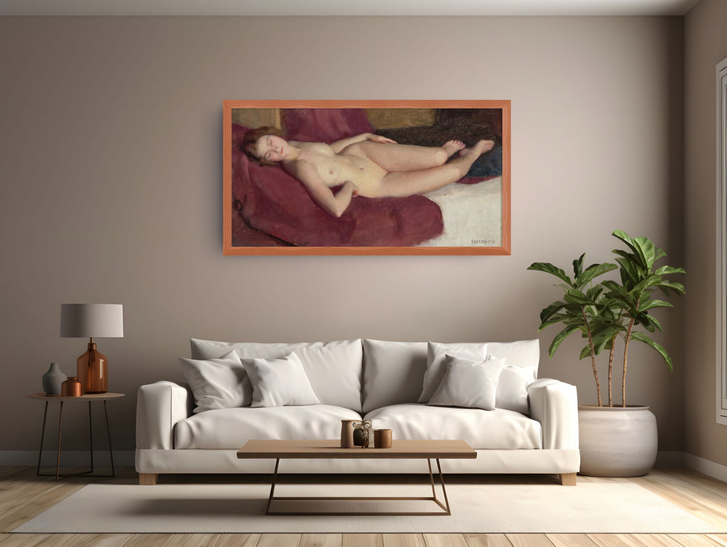 Desnudo reclinado - William McGregor Paxton - Lienzo premium 430g (calidad de galeria)