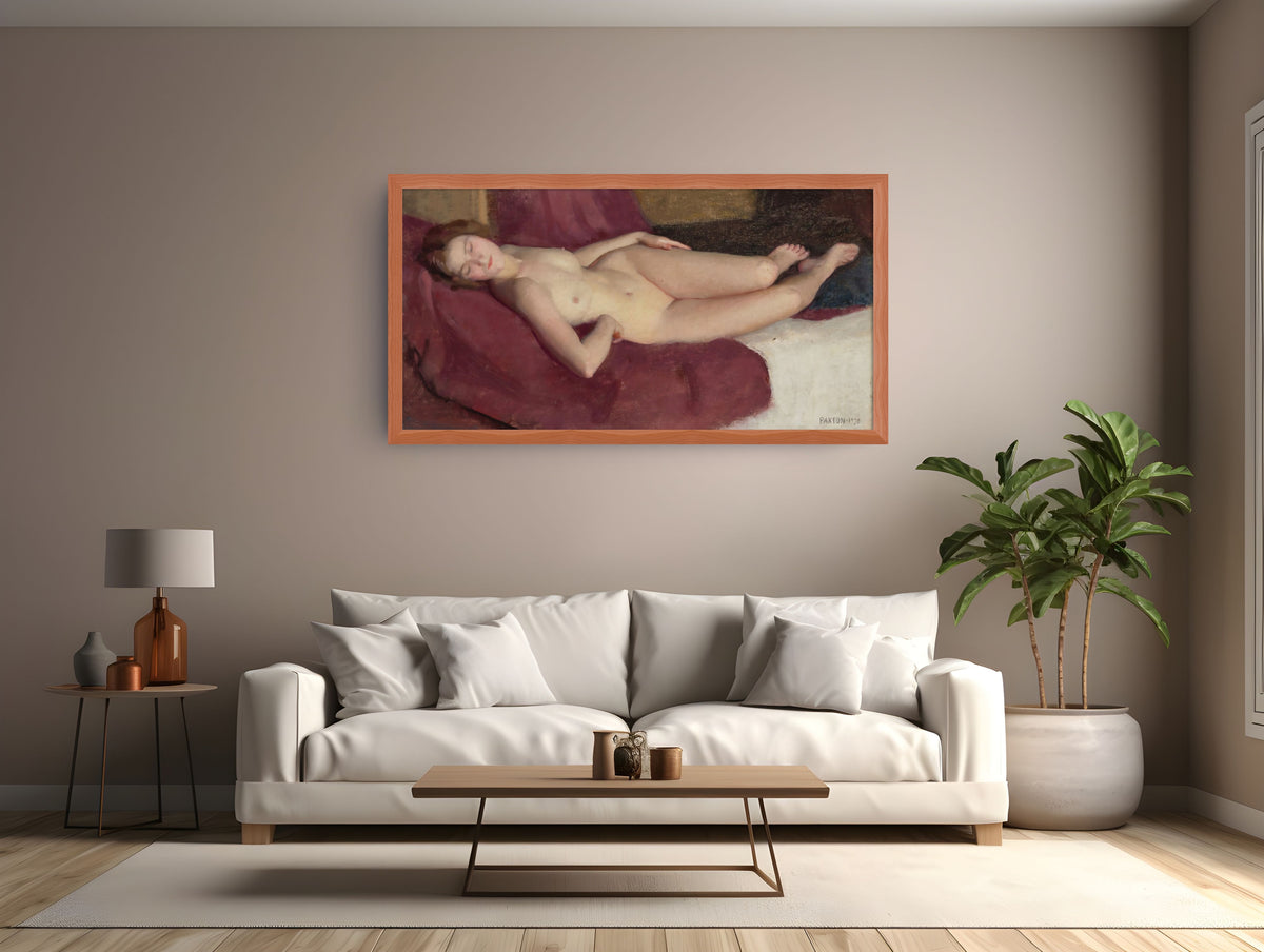 Desnudo reclinado - William McGregor Paxton - Lienzo premium 430g (calidad de galeria)