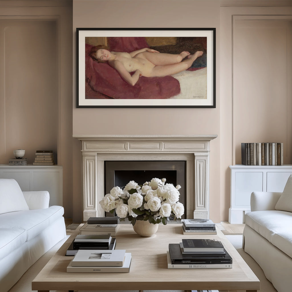 Desnudo reclinado - William McGregor Paxton - Lienzo premium 430g (calidad de galeria)
