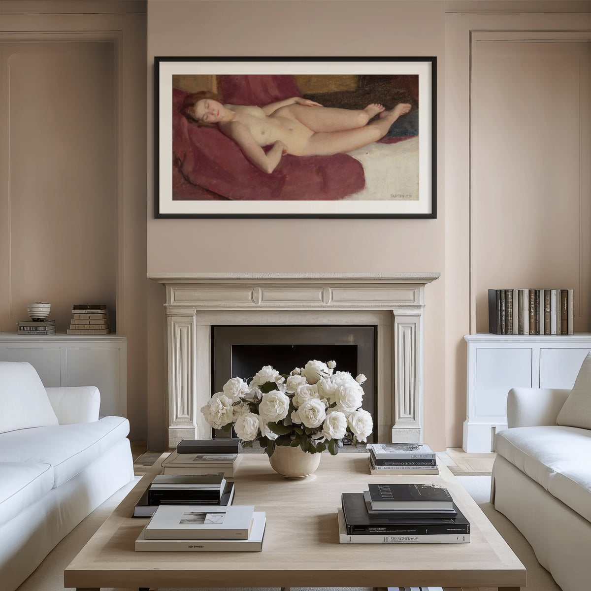 Desnudo reclinado - William McGregor Paxton - Lienzo premium 430g (calidad de galeria)