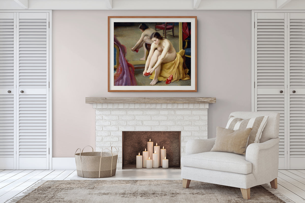 Las mulas rojas -William McGregor Paxton - Lienzo premium 430g (calidad de galeria)