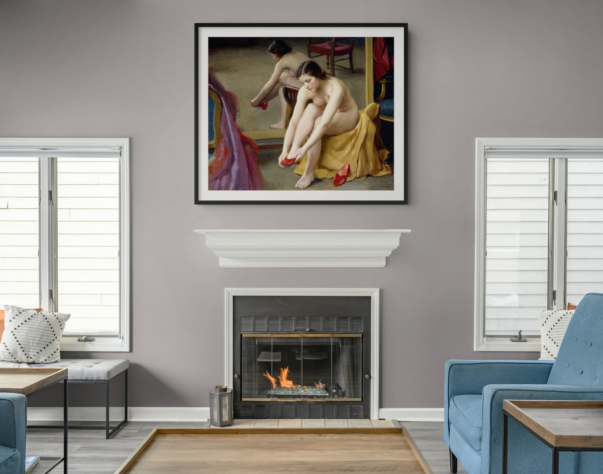 Las mulas rojas -William McGregor Paxton - Lienzo premium 430g (calidad de galeria)