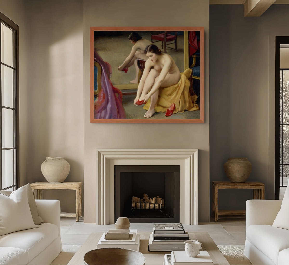 Las mulas rojas -William McGregor Paxton - Lienzo premium 430g (calidad de galeria)